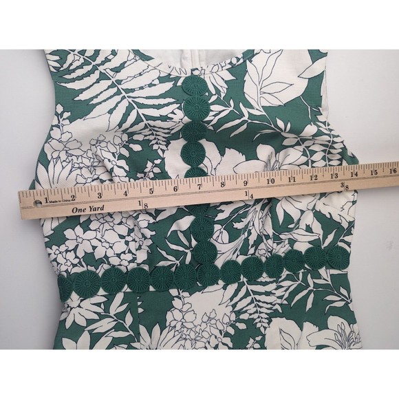 Boden Sheath Dress Crew Neck Embroidery Details White Green Floral size 2P - Picture 8 of 9